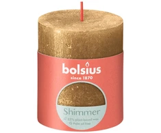 Bolsius Žvakė - cilindras RUSTIC, aukso, D 6,8 cm, H 8 cm, vnt