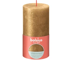Bolsius Žvakė - cilindras RUSTIC, aukso, D 6,8 cm, H 13 cm, vnt