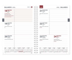Timer Kalendorius MANAGER Spirex Week 2026, A5, PU, juoda