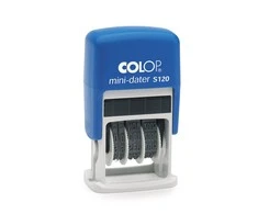 COLOP Antspaudas datatorius AS120 Iso, su mėlyna pagalvėle