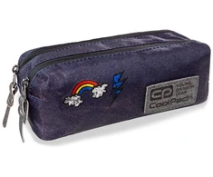 Cool Pack Penalas COOLPACK Pouch Sparkling Badges Jeans RECTANGULAR, su dvigubu užtrauktuku