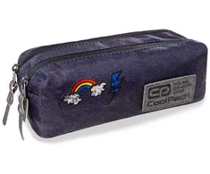 Cool Pack Penalas COOLPACK Pouch Sparkling Badges Jeans RECTANGULAR, su dvigubu užtrauktuku