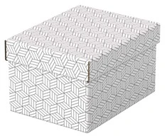 Daiktadėžė ESSELTE, su dangteliu, 200x150x255, balta-pilka (3vnt./pak.)