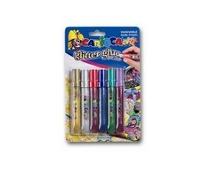Dekoraciniai klijai CARIOCA, 6 spalvos po 10,5 ml, su blizgučiais