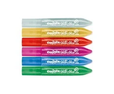 Dekoraciniai klijai CARIOCA, 6 spalvos po 10,5 ml, su blizgučiais