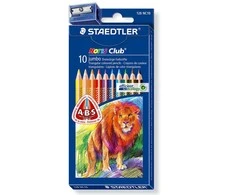 Dideli tribriauniai spalvoti pieštukai STAEDTLER NORIS CLUB 128, 10 spalvų