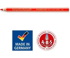 Didžiuliai spalvoti pieštukai STAEDTLER SUPER JUMBO NORIS CLUB 129, 6 spalvos