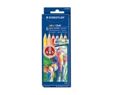 Didžiuliai spalvoti pieštukai STAEDTLER SUPER JUMBO NORIS CLUB 129, 6 spalvos