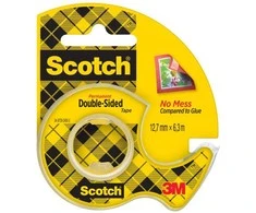 Dvipusė lipni juosta Scotch 665, su dėklu,12mm x 6,3m