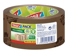 Ekologiška ir stipri pakavimo juosta TESA PACK Eco &amp; Strong, 50mm x 66m, rudos sp.