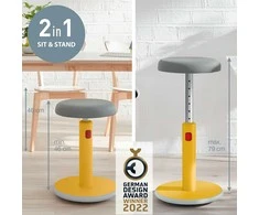 Ergonomiška kėdė Leitz Ergo Cosy, „du viename“, šiltai geltonos spalvos