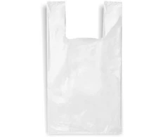 Fasavimo maišeliai su rankenelėmis, 30 / 8 x 55, 15 mk, balti, 100 vnt., 0,75 kg