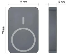 Išorinė baterija EMOS WI 1046, 10 000 mAh 20 W, belaidis įkrovimas, pilka