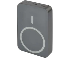 Išorinė baterija EMOS WI 1046, 10 000 mAh 20 W, belaidis įkrovimas, pilka
