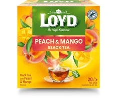 Juodoji arbata LOYD, persikų ir mangų aromato, 20x2g