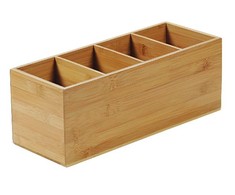 Kesper Dėžutė, 4 skyrių, bambukas, 35 x 14 cm, H 12 cm, vnt