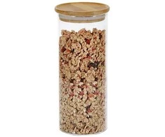 Kesper Indas biriems produktams, stiklas/bambukas, 1,2 l, D 10 cm, H 20 cm, vnt