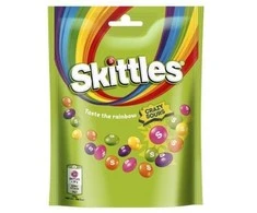 Kramtomieji saldainiai SKITTLES Crazy Sours rūgštūs vaisių skonio traškiame cukraus glajuje, 152 g