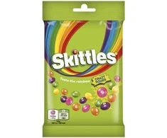 Kramtomieji saldainiai SKITTLES Crazy Sours rūgštūs vaisių skonio traškiame cukraus glajuje, 95 g