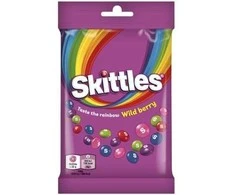 Kramtomieji saldainiai SKITTLES, Wild Berry laukinių uogų skonio traškiame cukraus glajuje, 95g