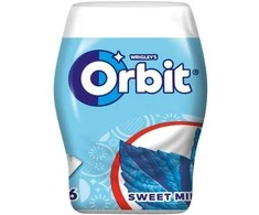 Kramtomoji guma su saldikliais ORBIT becukrė mėtų skonio sweet mint, 64g
