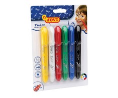 Veido dažai, išsukamos kreidelės TWIST-UP JOVI, 6 spalvos