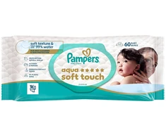 Kūdikių servetėlės PAMPERS Aqua Soft Touch, 60 vnt.