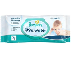 Pampers Aqua Servetėlės Kūdikiams, 60 Servetėlės