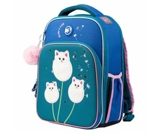 Kuprinė su pakietinta nugara YES S-78 Dandelion Cats, Capri mėlyna