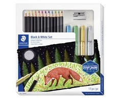 Kūrybinis rinkinys STAEDTLER 146 10C, 12 palvotų pieštukų + 4 žymekliai, drožtukas