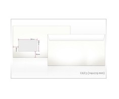 Kuvert Vokai C65 su langeliu 45 x 90 mm, 114 x 229 mm, su nuplesiama juostele, 1000 vnt.
