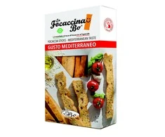 La Focaccina Bo Duonos lazdelės FOCACCINA, Gusto Mediterraneo, su pomidorais, žolelėmis, 100 g