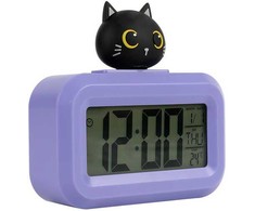 Itotal Bez Marki I-TOTAL BUDZIK Z KOTEM FIOLETOWYM DATA GODZINA TEMPERATURA