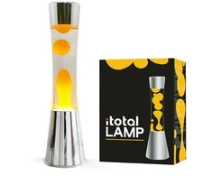 Lava Lempa Itotal 40 cm , juoda bazė, See-through Liquid, Oranžinis Wax