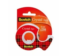 Lipni juosta Scotch Crystal Clear, 19mmx7,5m, su laikikliu
