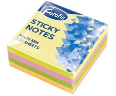 Lipnūs lapeliai FOROFIS 76x76mm , kubas, 320 lapellų (4 neoninės spalvos)