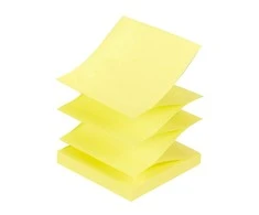 Lipnūs lapeliai FORPUS, Z-veida, 75 x 75 mm, geltona sp., 100 lapelių