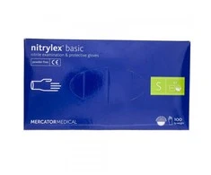 Mercator Vienkartinės pirštinės NITRYLEX Classic, nitrilinės, nepudruotos, mėlynos spalvos, S, 100 vnt.