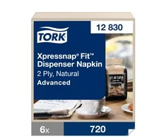 Natūralios servetėlės,TORK Xpressnap Fit dozatoriui N14, 720 vnt, 12830