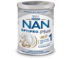 Nestle Pradinio maitinimo pieno mišinys NAN OPTIPRO Plus 1 TIN kūdikiams nuo gimimo, 400g