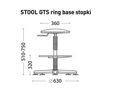 Nowy Styl Darbo kėdė STOOL GTS RING STOPKI, dirbtinė oda, V-14, juoda sp.