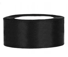 Party Deco Paperseal Satininė juostelė, 25mm/25m, juoda