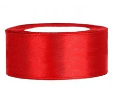 Party Deco Paperseal Satininė juostelė, 25mm/25m, raudona