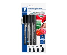 Permanentiniai žymekliai STAEDTLER Lumocolor, 4 vnt.