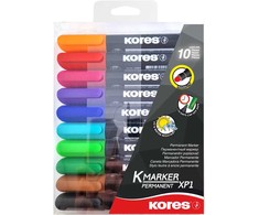 Permanentinis žymeklis KORES XP1, 3mm, apvali galvutė, 10 spalvų komplektas