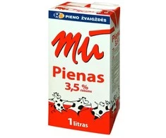 Pienas MŪ, natūralus, 3.5 rieb., 1l x 12vnt.