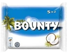 Pieninis šokoladinis batonėlis BOUNTY su švelniu kokosų įdaru, 5 x ( 2 x 28,5 g )