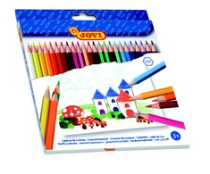 Spalvoti pieštukai JOVI Box, 24 vnt., tribriauniai