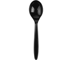 Plastikiniai šaukštai SUPERIOR, PS, juodi, 17 cm, 50 vnt