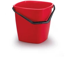 Plastikinis kibiras DURABLE su plastmasine rankena, kvadratinis, 14 L, raudona
